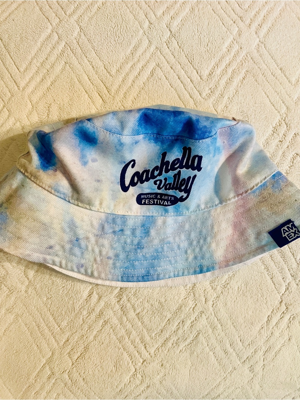 2026 Coachella Valley American Express Exclusive Bucket Hat Blue Tie Dye Merch